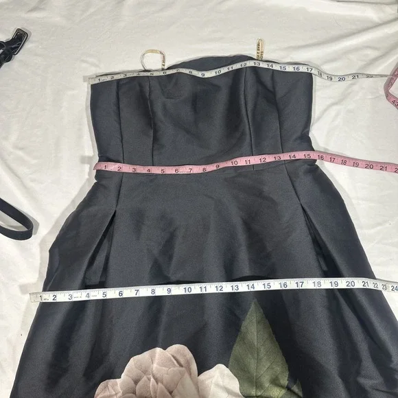 NEW $650 Sachin Babi [ 10 ] Shay Rose Strapless Mikado Midi Cocktail Dress J2043 - Picture 3 of 14